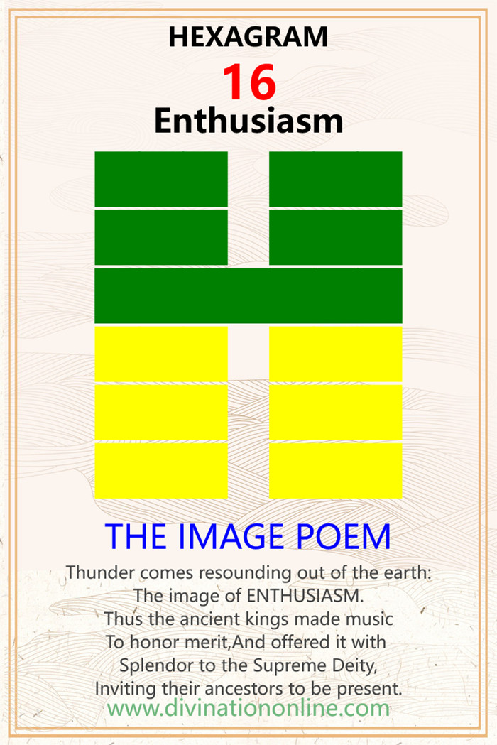 i ching hexagram 16 : love, career, health and advice