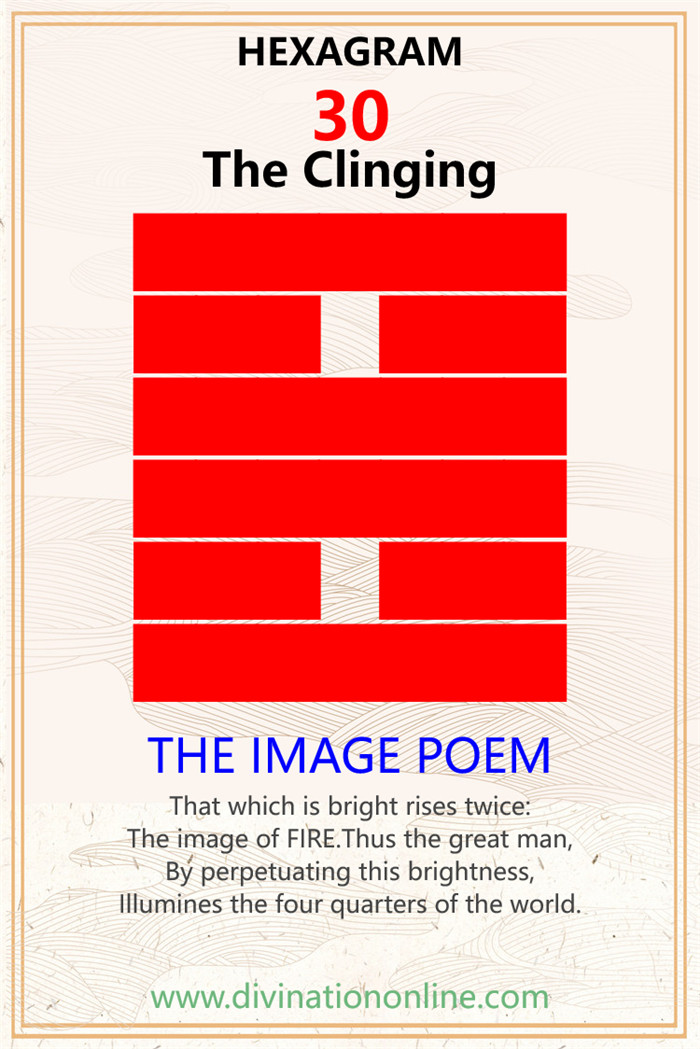 i ching hexagram 30 – love, career, health and advice