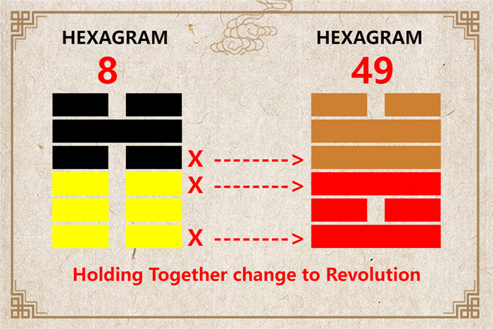 I Ching hexagram 8 to 49 meaning and explained